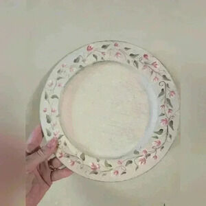 Vintage hand  painted tin plate